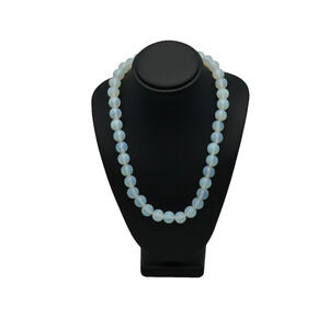 Vintage-Style Opalite 18" Beaded Necklace with 925 Sterling Silver Clasp